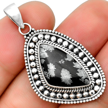 Natural Snow Flake Obsidian Pendant P-1578 SDP132616