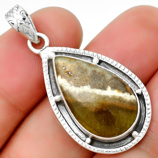 Natural Australian Prehnite Pendant P-1495 SDP132636