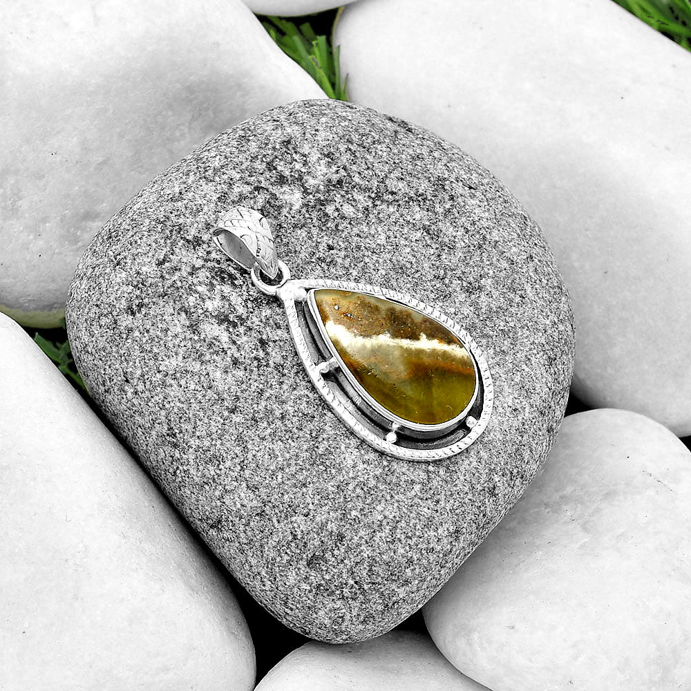 Natural Australian Prehnite Pendant P-1495 SDP132636