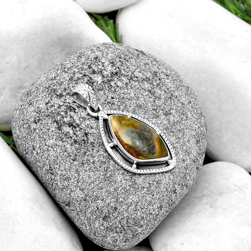 Natural Australian Prehnite Pendant P-1495 SDP132642