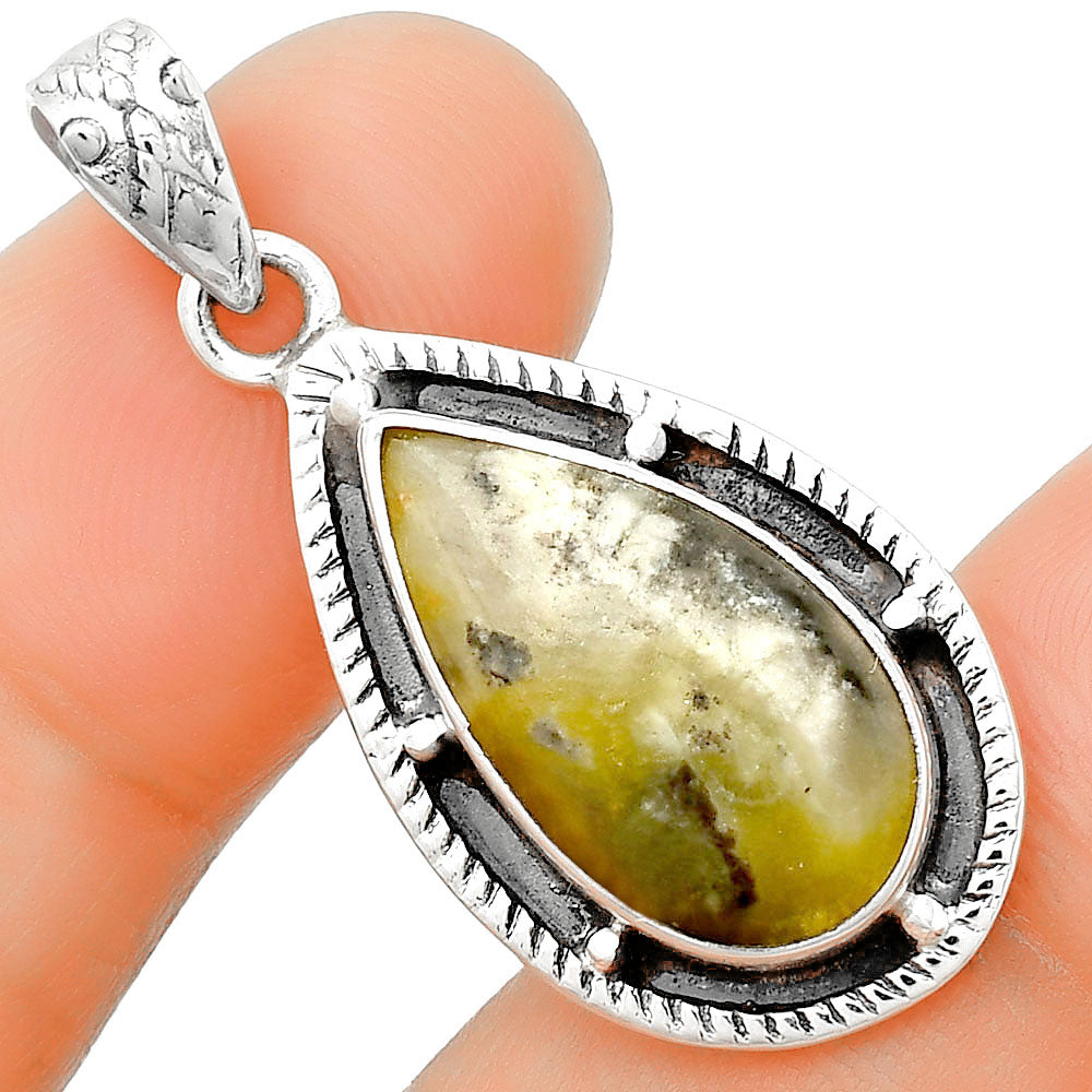 Natural Australian Prehnite Pendant P-1495 SDP132655
