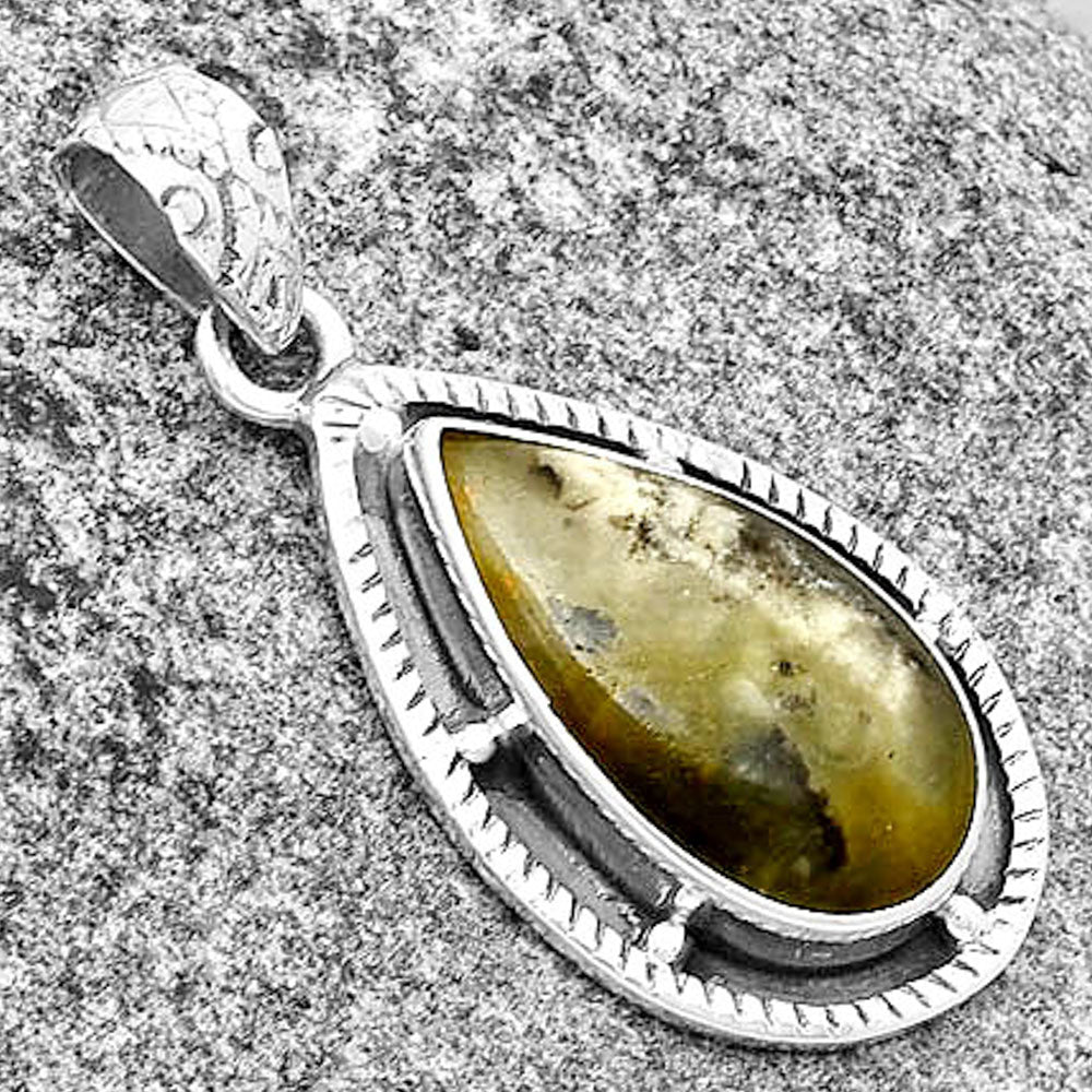 Natural Australian Prehnite Pendant P-1495 SDP132655