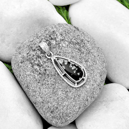 Natural Snow Flake Obsidian Pendant P-1495 SDP132666