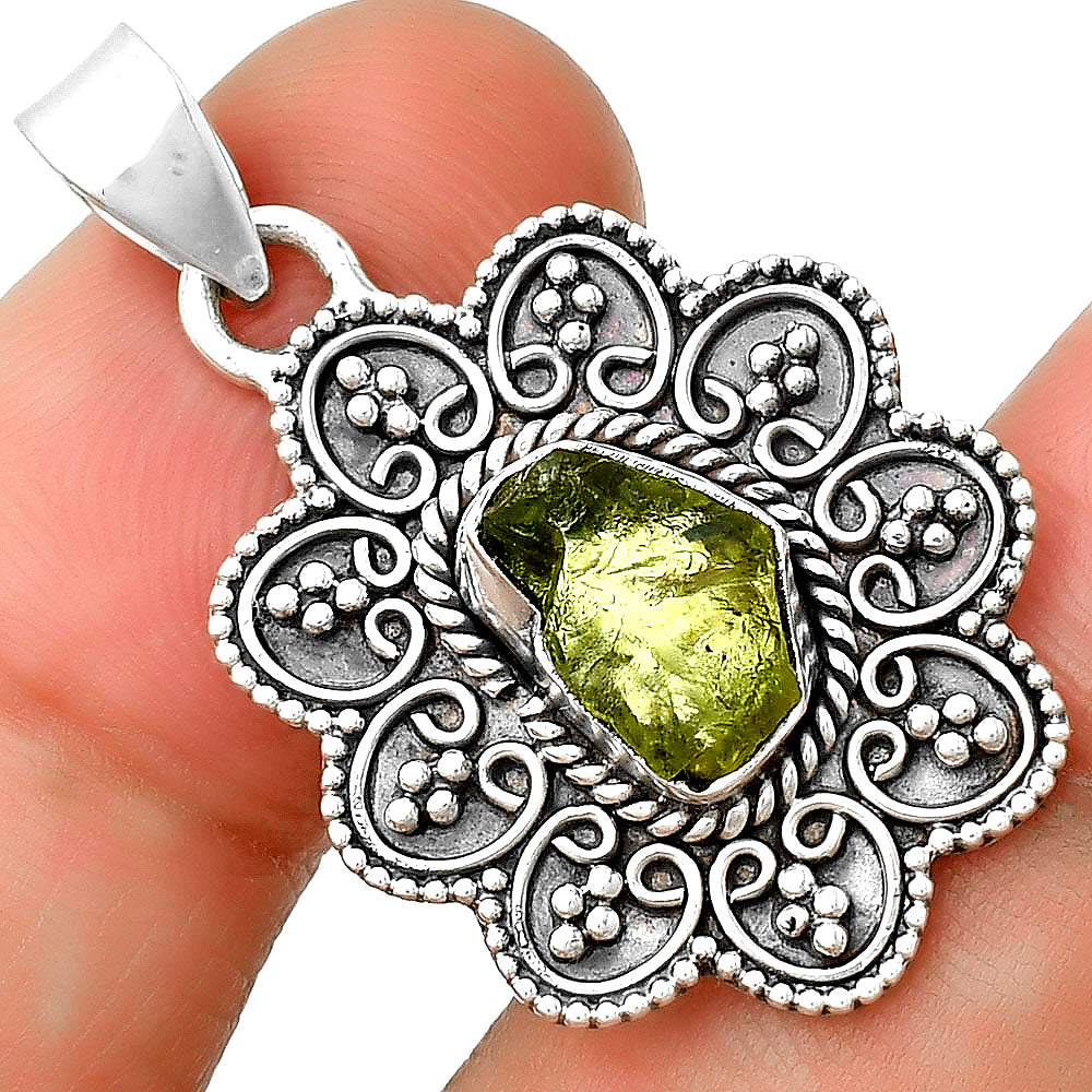 Green Apatite Rough - Madagascar Pendant P-1214 SDP132673