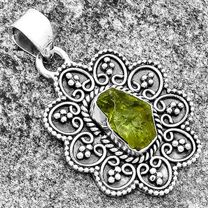 Green Apatite Rough - Madagascar Pendant P-1214 SDP132673
