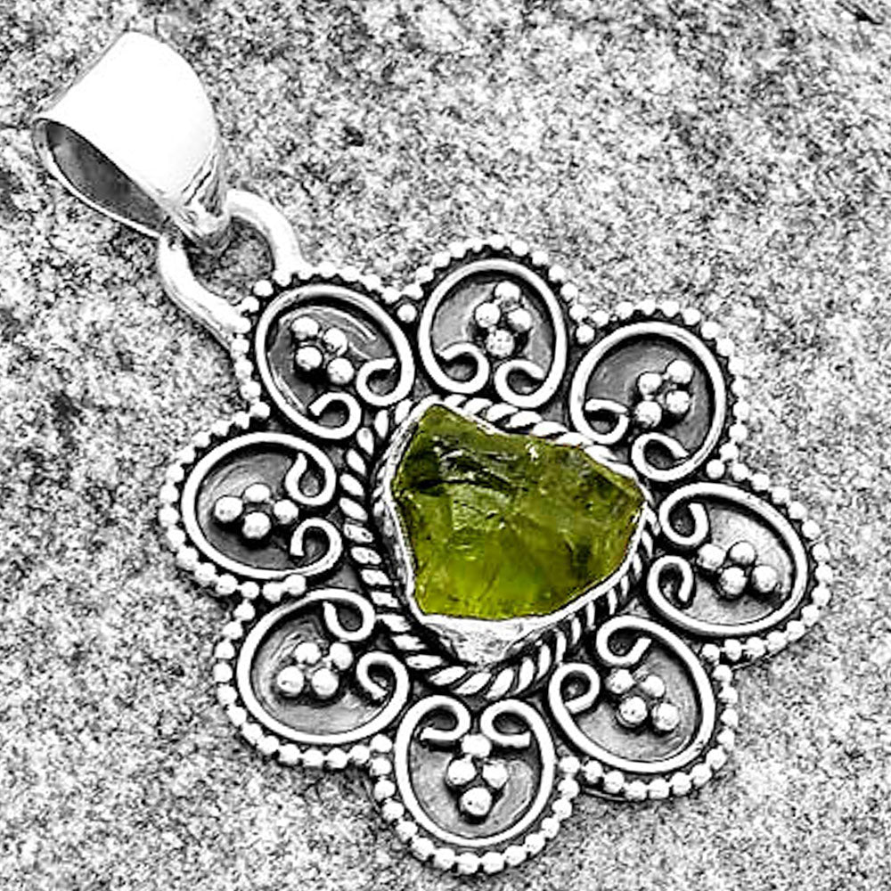 Green Apatite Rough - Madagascar Pendant P-1214 SDP132674