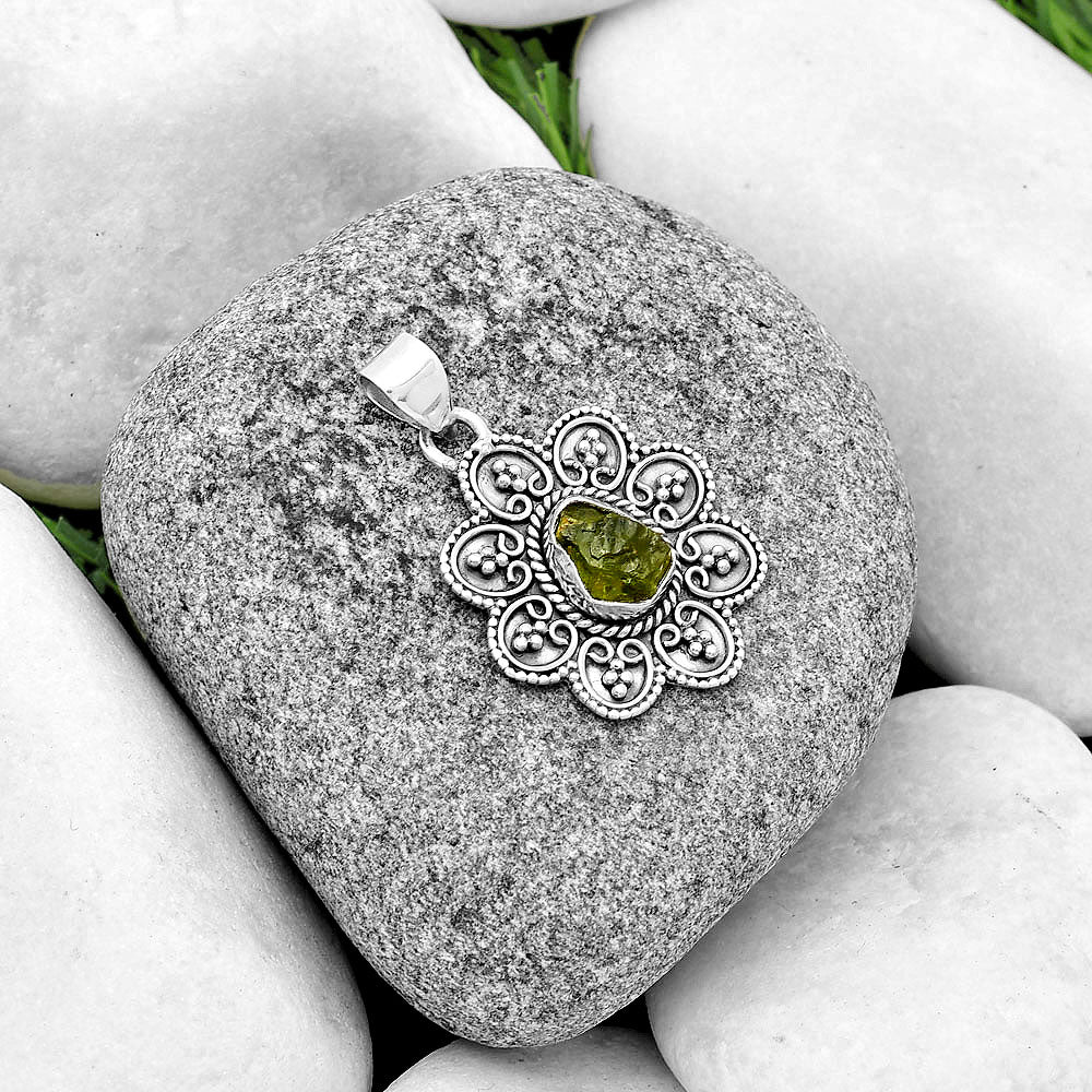 Green Apatite Rough - Madagascar Pendant P-1214 SDP132676