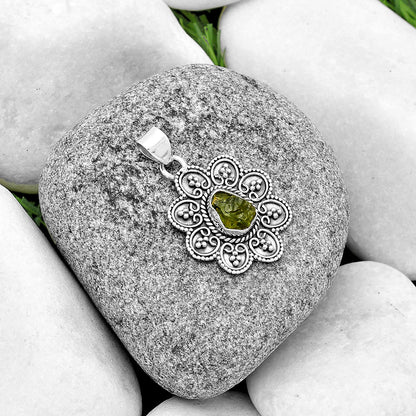 Green Apatite Rough - Madagascar Pendant P-1214 SDP132676