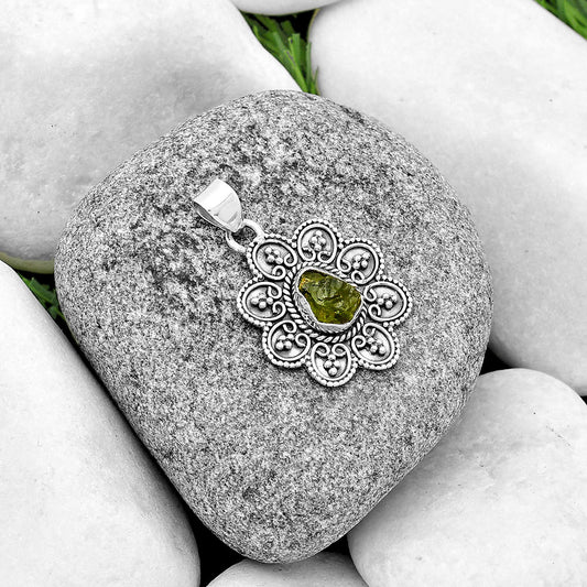 Green Apatite Rough - Madagascar Pendant P-1214 SDP132676