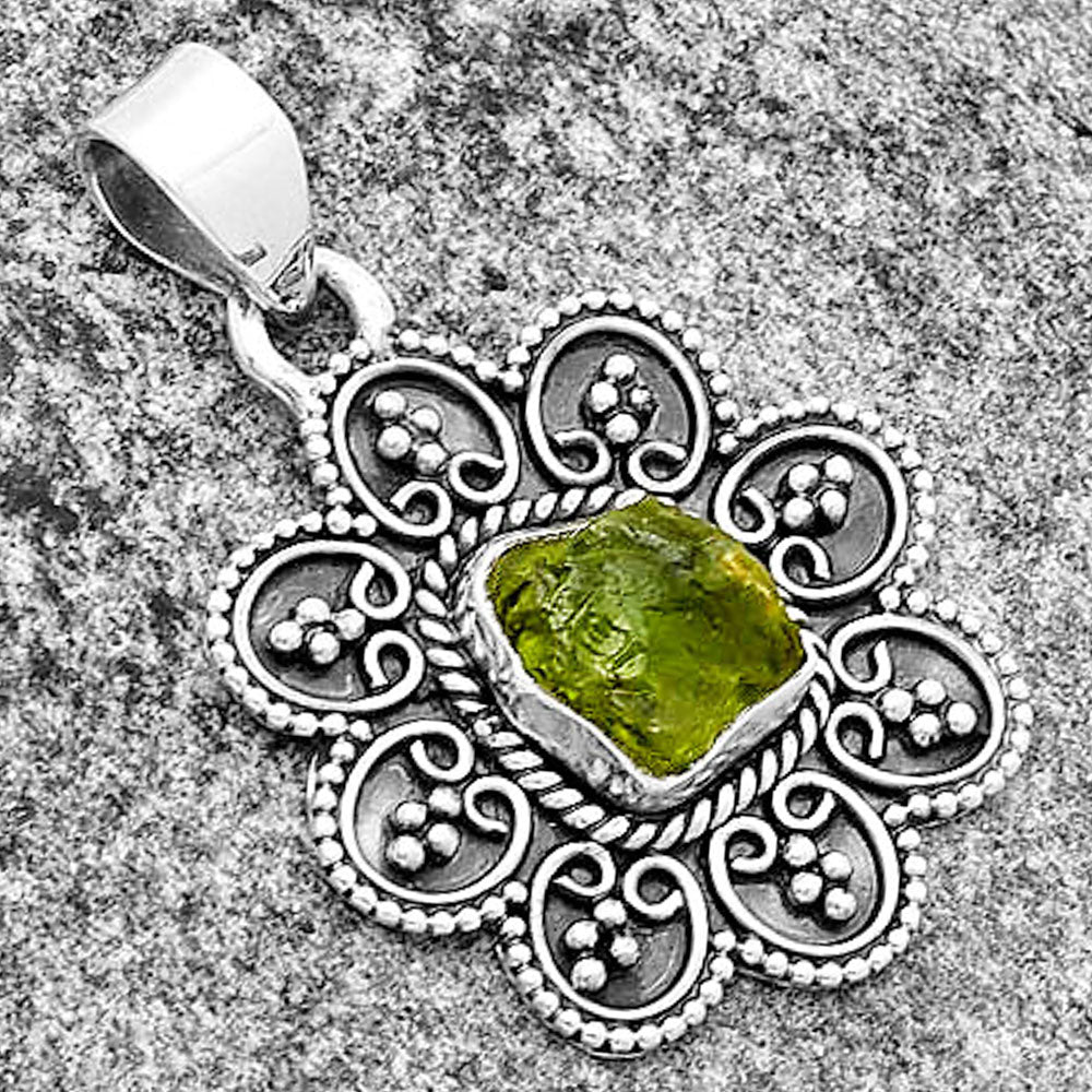 Green Apatite Rough - Madagascar Pendant P-1214 SDP132689