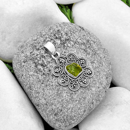 Green Apatite Rough - Madagascar Pendant P-1214 SDP132689