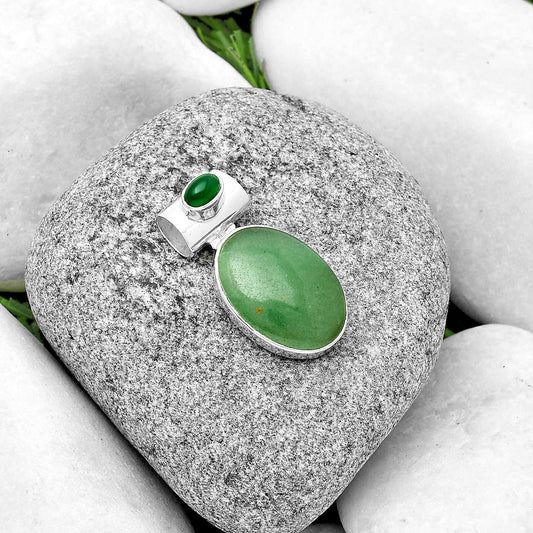 Natural Green Aventurine & Green onyx Pendant P-1300 SDP132726