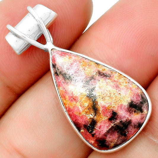 Natural Magnetite In Rhodonite Pendant P-1304 SDP132753