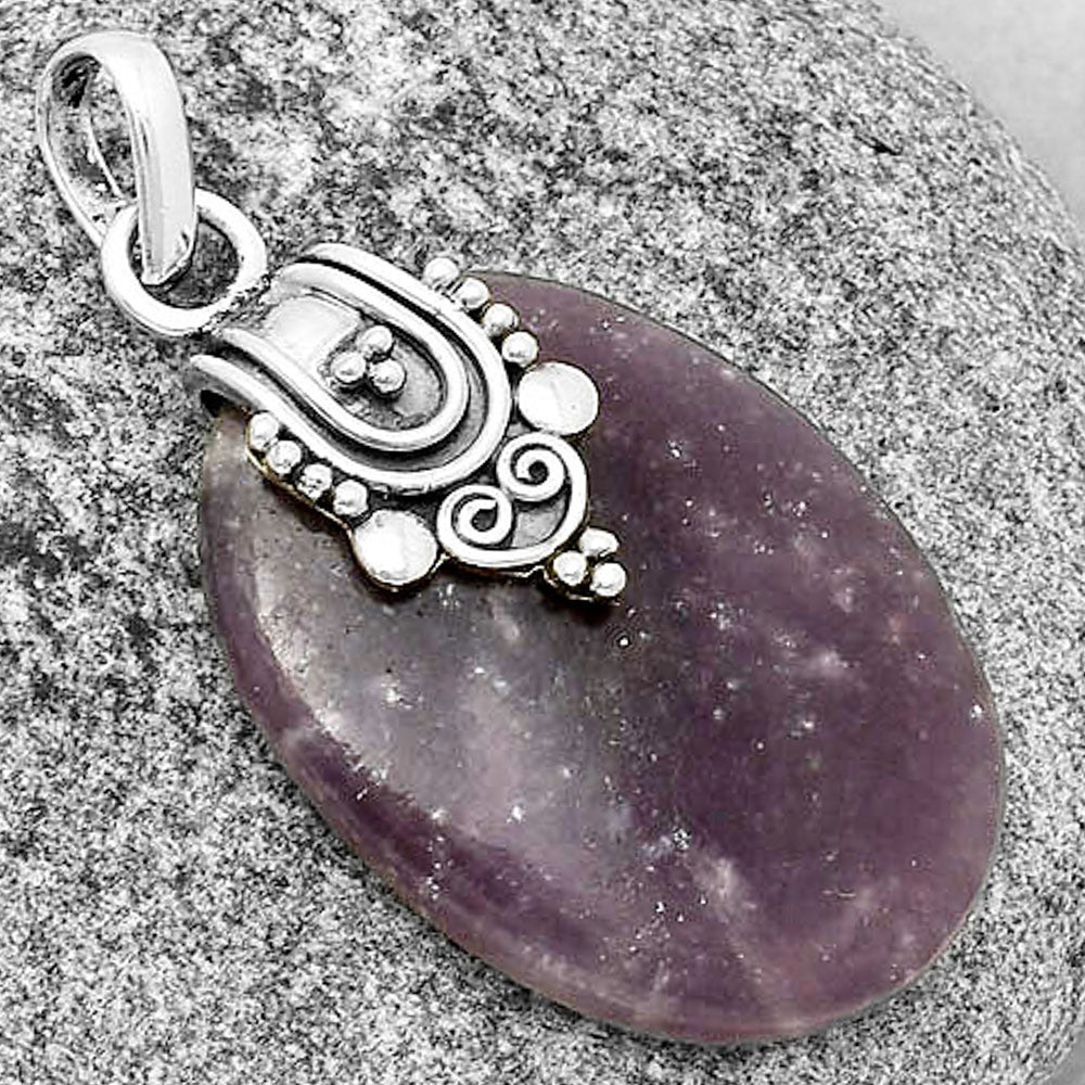 Natural Purple Lepidolite Pendant P-1313 SDP132884
