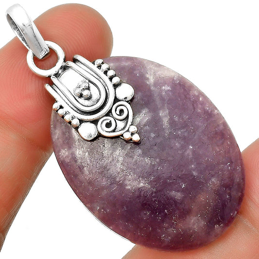 Natural Purple Lepidolite Pendant P-1313 SDP132889