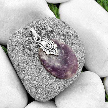 Natural Purple Lepidolite Pendant P-1313 SDP132889