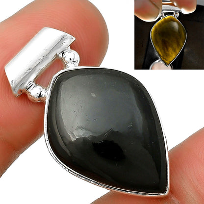 Natural Tektite Cab - Greek Pendant P-1259 SDP132920
