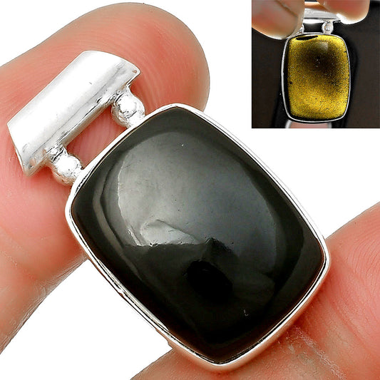 Natural Tektite Cab - Greek Pendant P-1259 SDP132921