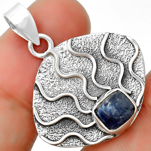 Fire Flame - Blue Sapphire Rough Pendant P-1685 SDP132940