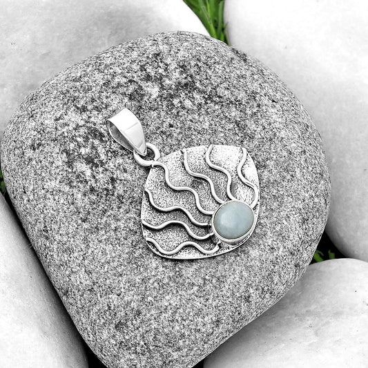 Fire Flame - Natural Angelite Pendant P-1685 SDP132955
