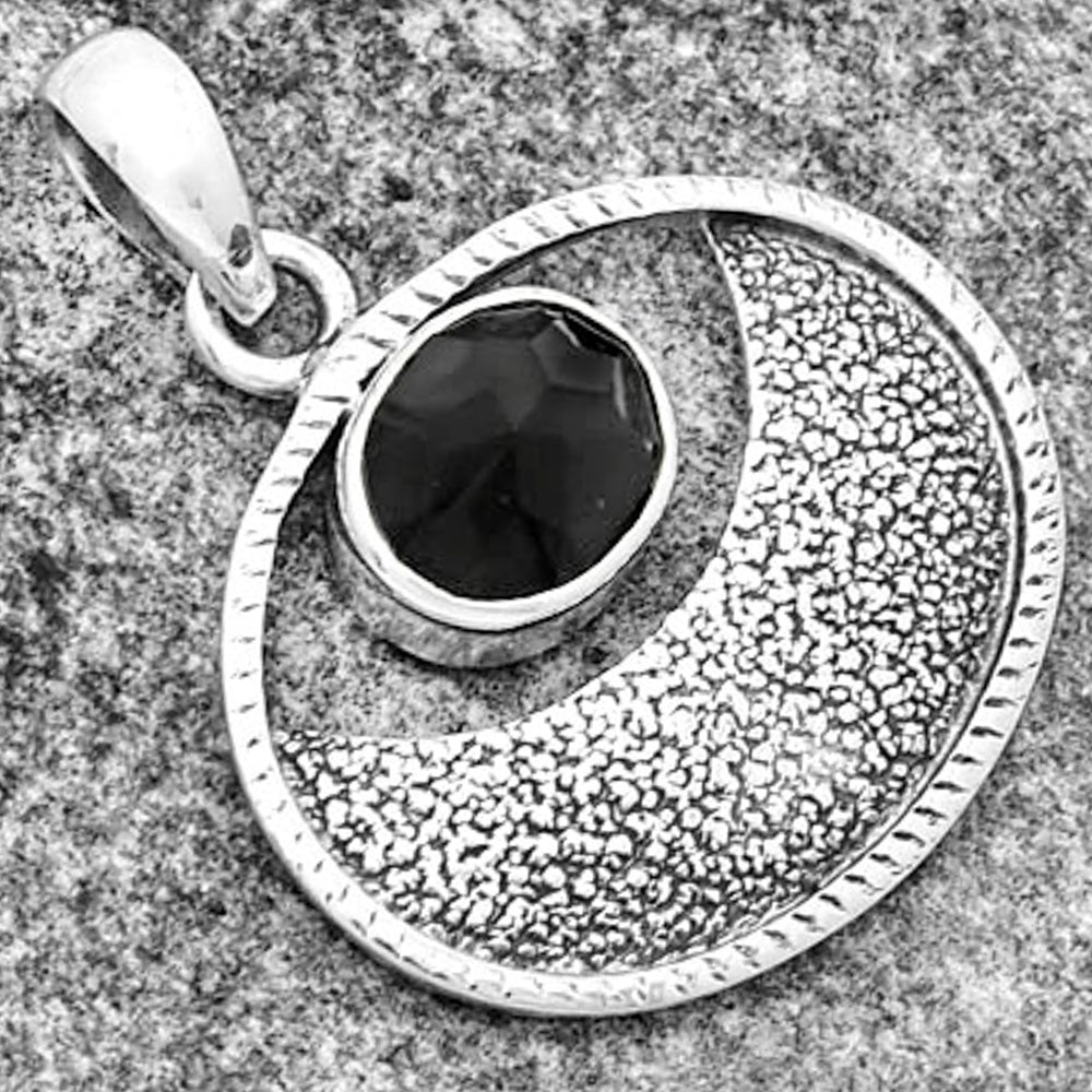 Natural Black Onyx - Brazil Pendant P-1630 SDP133059