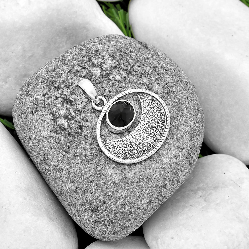 Natural Black Onyx - Brazil Pendant P-1630 SDP133059