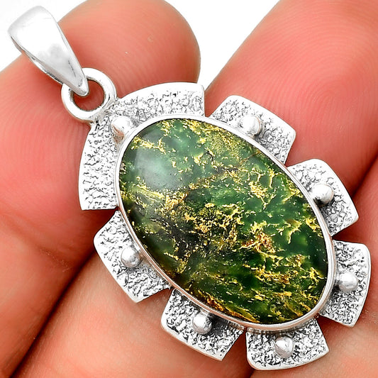 Natural Green Fuchsite Pendant P-1485 SDP133067