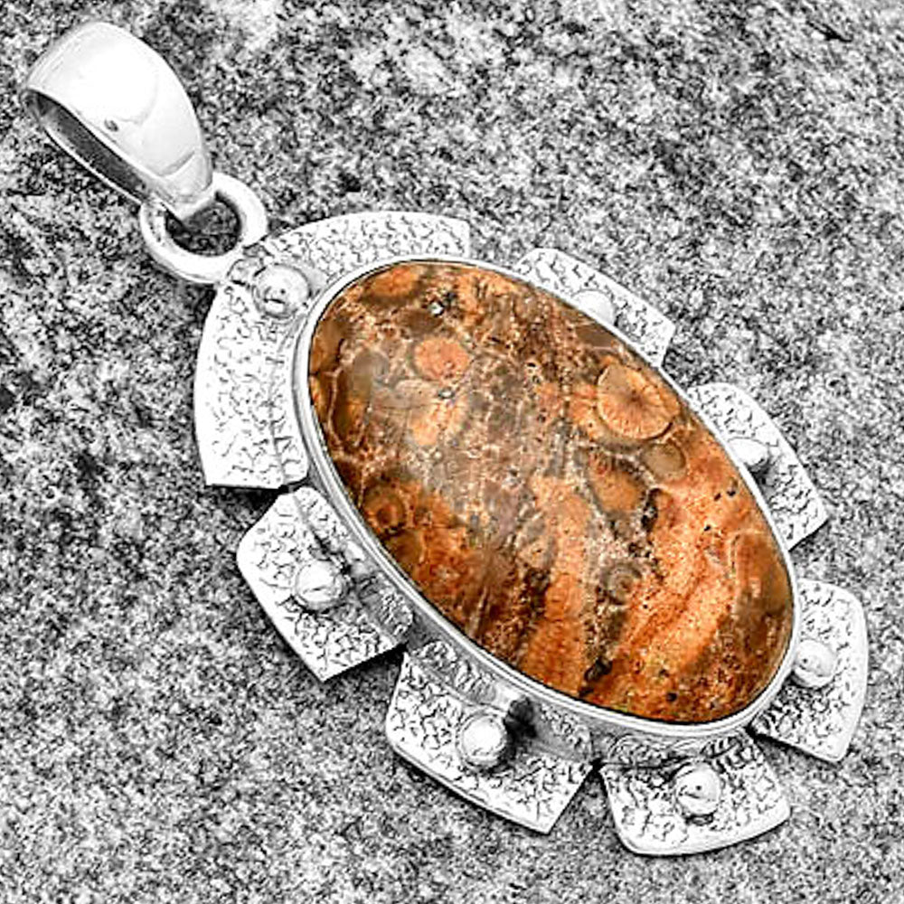 Natural Leopard Skin Jasper Pendant P-1485 SDP133069