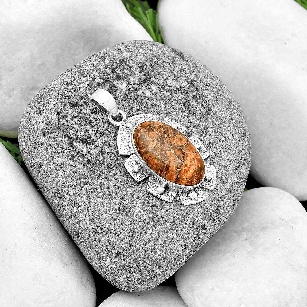 Natural Leopard Skin Jasper Pendant P-1485 SDP133069