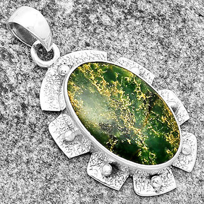 Natural Green Fuchsite Pendant P-1485 SDP133086