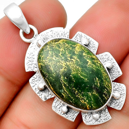 Natural Green Fuchsite Pendant P-1485 SDP133091