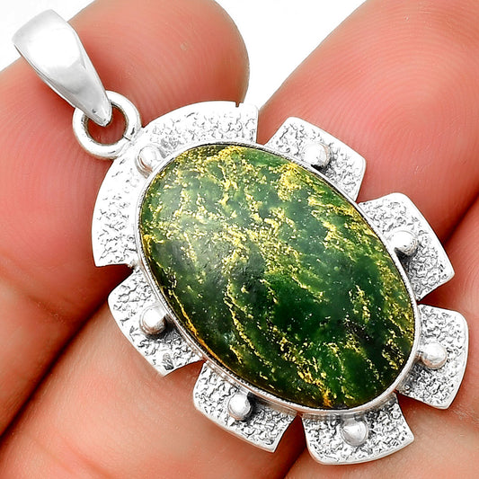 Natural Green Fuchsite Pendant P-1485 SDP133091