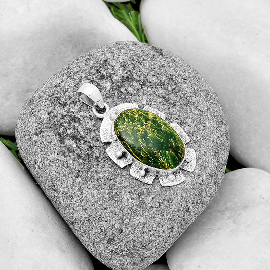 Natural Green Fuchsite Pendant P-1485 SDP133091