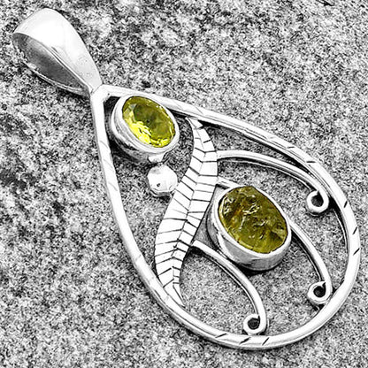 Rare Kornerupine Rough & Peridot Pendant P-1376 SDP133108