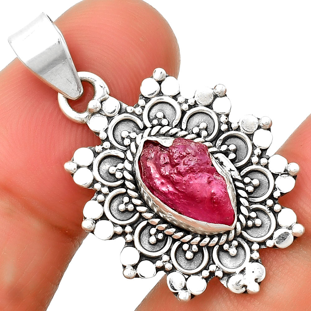 Natural Pink Tourmaline Rough Pendant P-1613 SDP133143