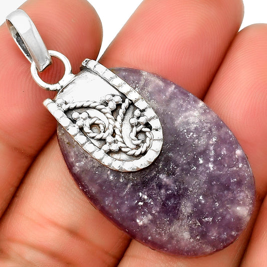 Natural Purple Lepidolite Pendant P-1313 SDP133173