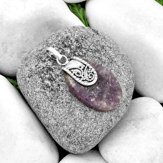 Natural Purple Lepidolite Pendant P-1313 SDP133173