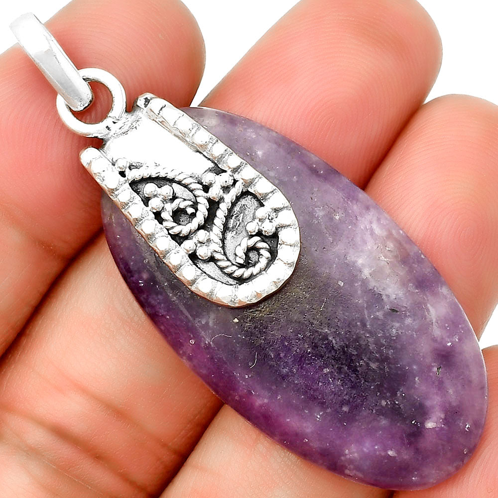 Natural Purple Lepidolite Pendant P-1313 SDP133180
