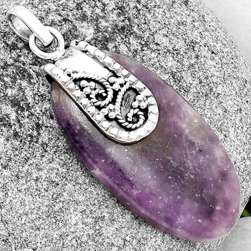 Natural Purple Lepidolite Pendant P-1313 SDP133180