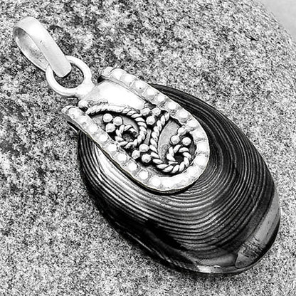 Crown Of Silver Psilomelane - Black Malachite Pendant P-1313 SDP133184