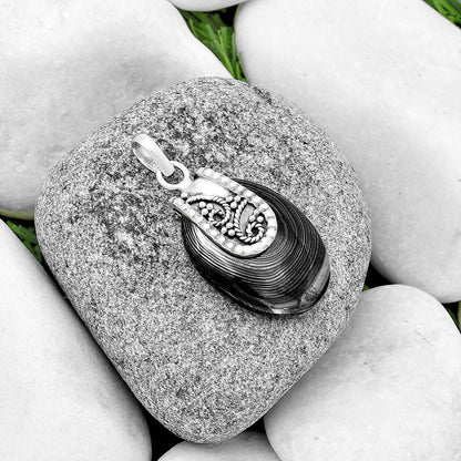 Crown Of Silver Psilomelane - Black Malachite Pendant P-1313 SDP133184