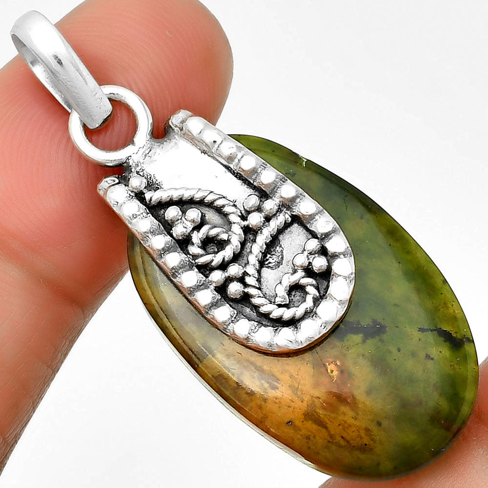 Natural Chrome Chalcedony Pendant P-1313 SDP133187