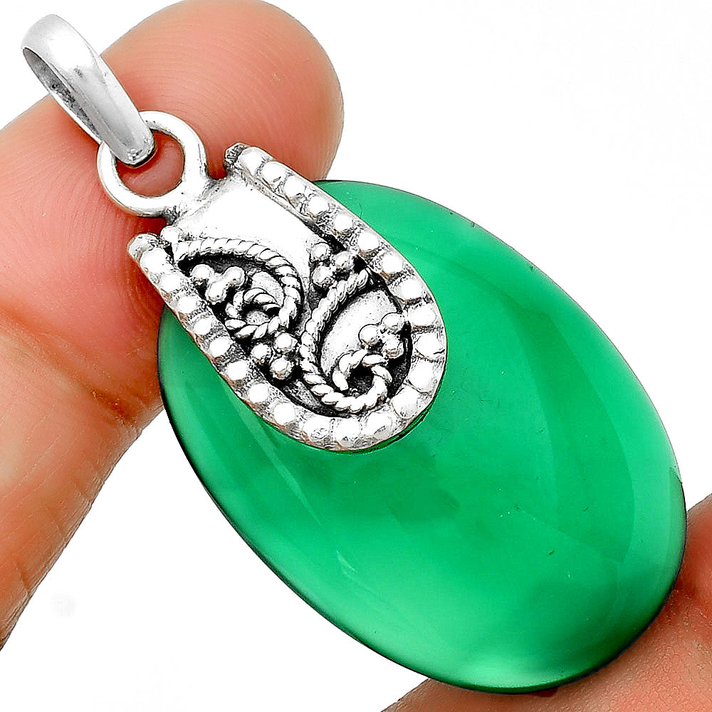 Natural Green Onyx Pendant P-1313 SDP133191