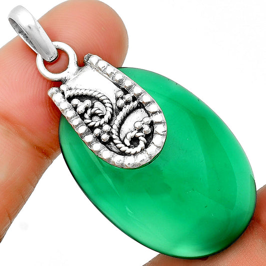 Natural Green Onyx Pendant P-1313 SDP133191