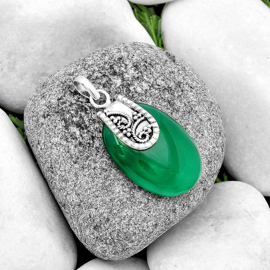 Natural Green Onyx Pendant P-1313 SDP133191