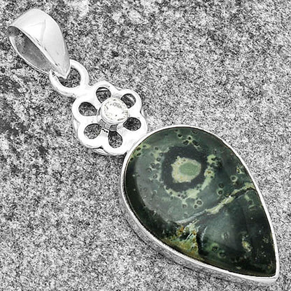 Natural Star Galaxy Jasper & Zircon Pendant P-1634 SDP133203