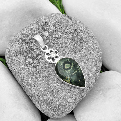 Natural Star Galaxy Jasper & Zircon Pendant P-1634 SDP133203