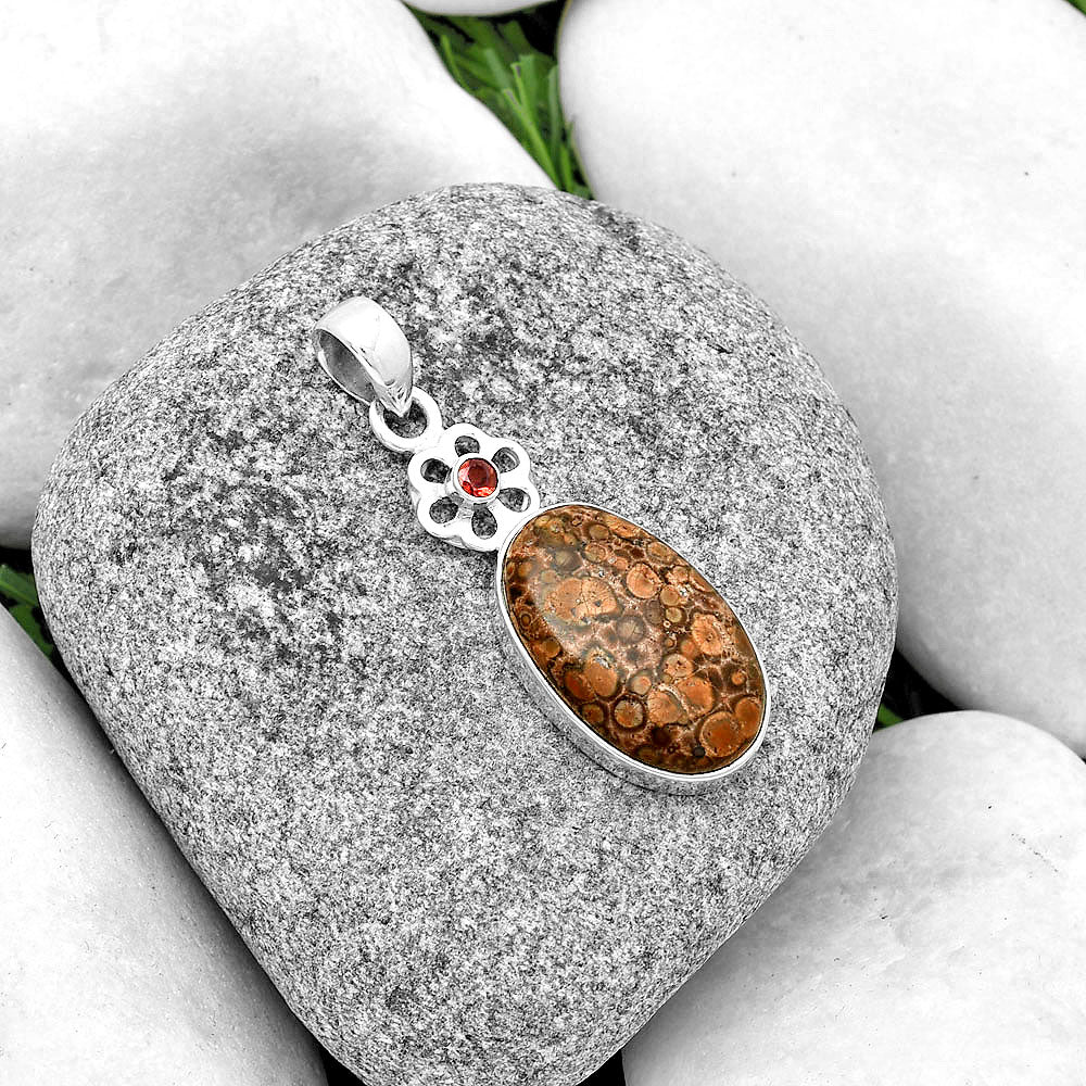 Natural Poppy Jasper & Garnet Pendant P-1634 SDP133211