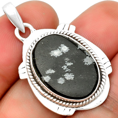 Natural Snow Flake Obsidian Pendant P-1463 SDP133268