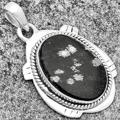Natural Snow Flake Obsidian Pendant P-1463 SDP133268